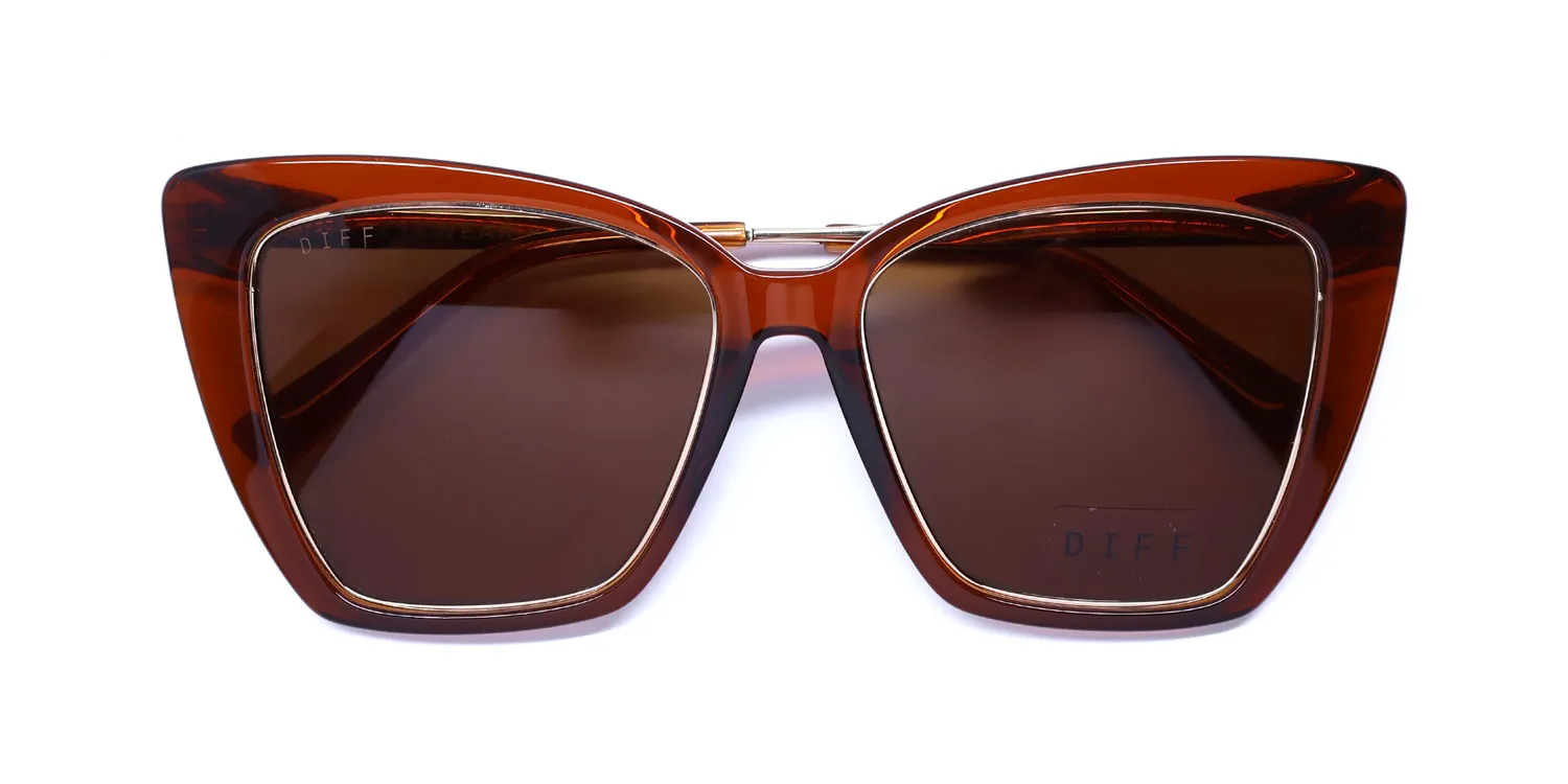 Diff Becky Iv cg/bn Sunglasses Cognac Crystal 56mm 2