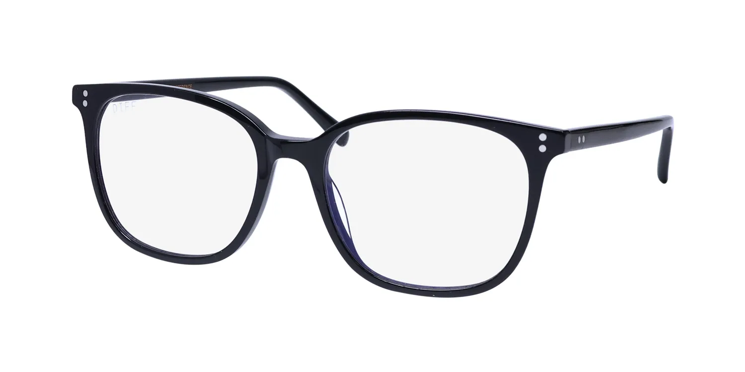 Diff 0287 Clarke Blue Light Lens bk Eyeglasses Black 55mm Unisex