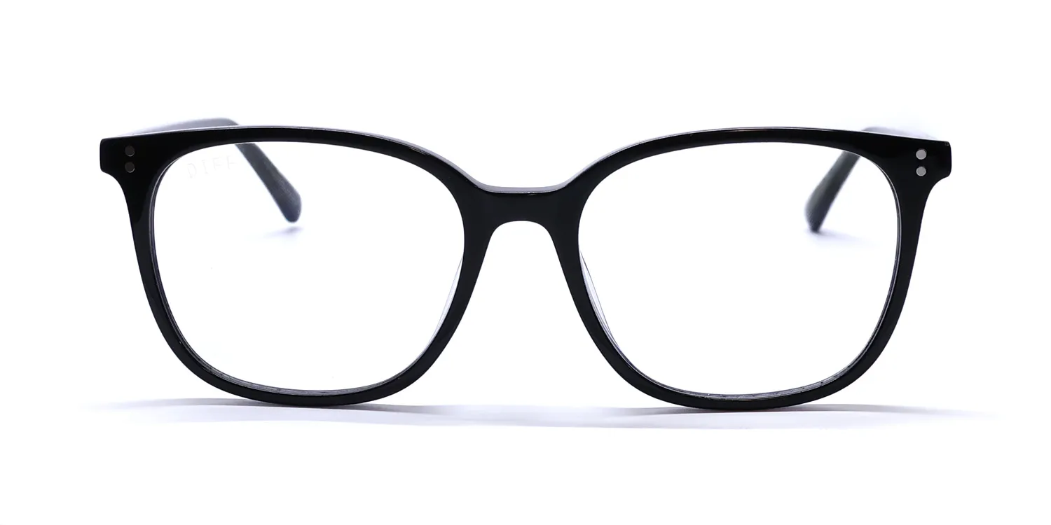 Diff 0287 Clarke Blue Light Lens bk Eyeglasses Black 55mm Unisex 3