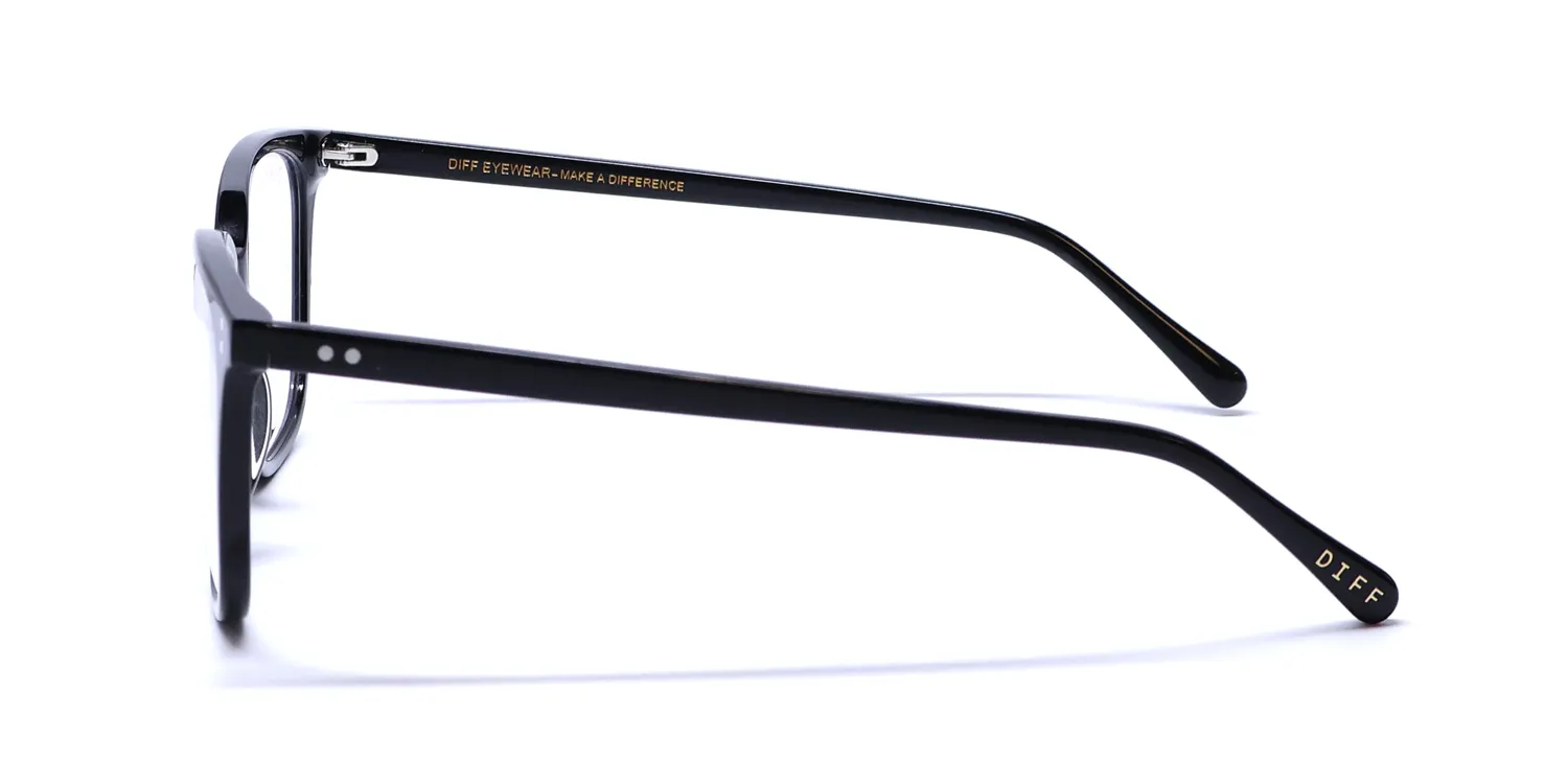 Diff 0287 Clarke Blue Light Lens bk Eyeglasses Black 55mm Unisex 4