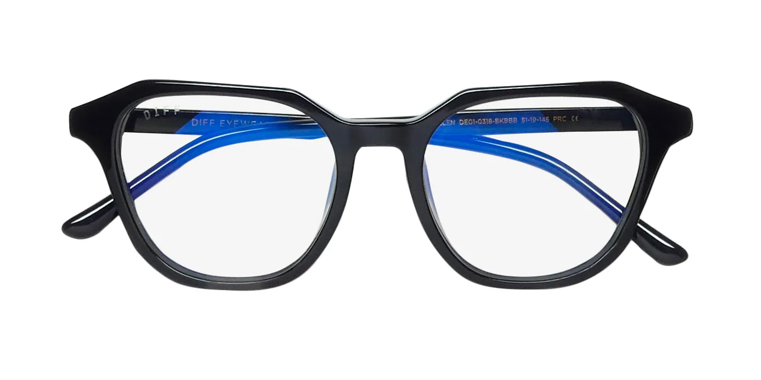 Diff 0318 Allen Blue Light Lens bk Eyeglasses Black 51mm 2