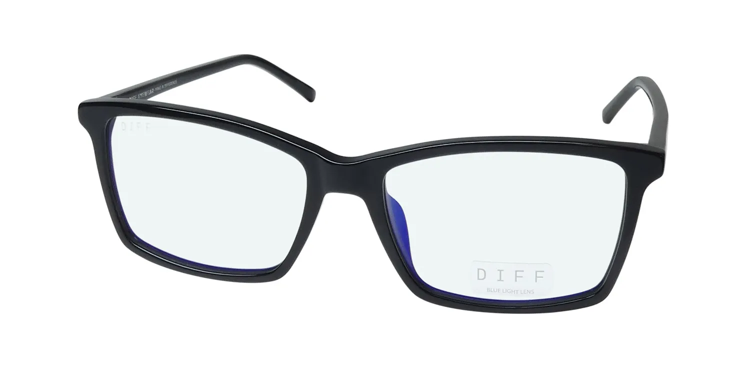 Diff Connor Blue Light Lens bk Eyeglasses Black 55mm
