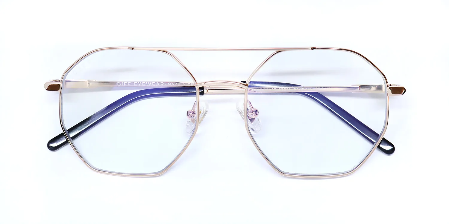 Diff Eastyn Blue Light Lens gd Eyeglasses Gold 54mm 2