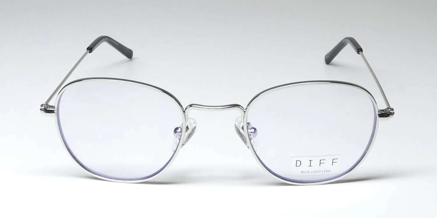 Diff Sage Blue Light Lens sil Eyeglasses Silver 47mm 2