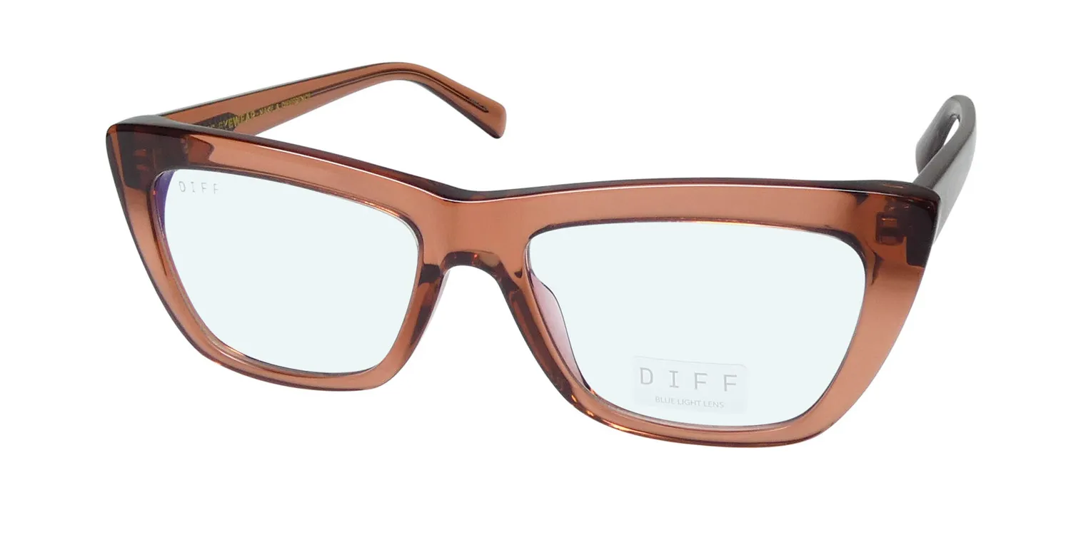 Diff 0592 Nadia Blue Light Lens dbr Eyeglasses Dusk Brown Crystal 54mm