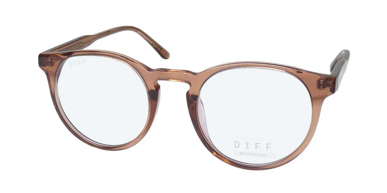 Diff Sawyer Blue Light Lens dbr Eyeglasses Dusk Brown Crystal 47mm Unisex
