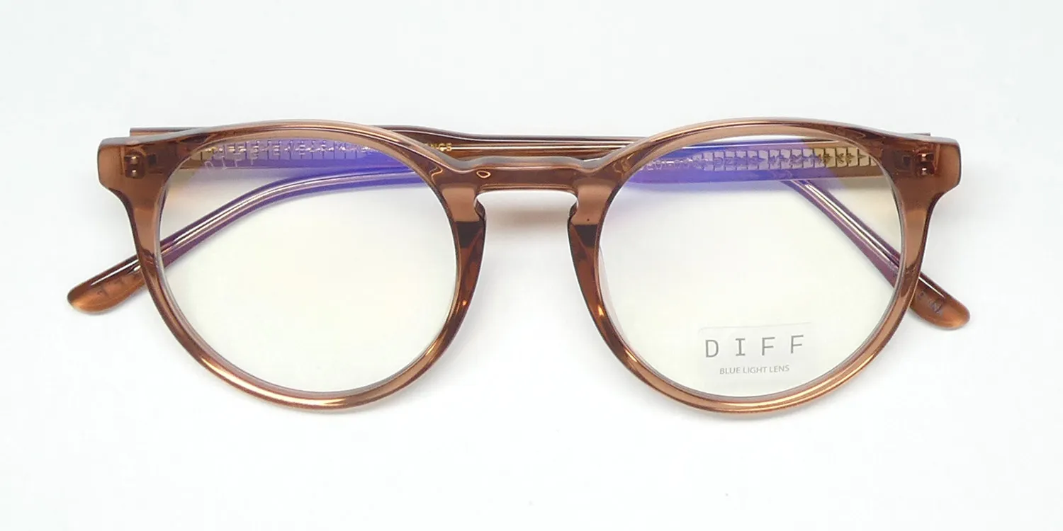 Diff Sawyer Blue Light Lens dbr Eyeglasses Dusk Brown Crystal 47mm Unisex 2