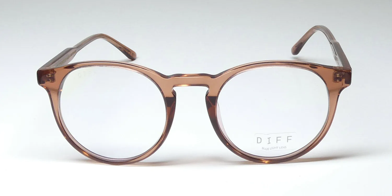 Diff Sawyer Blue Light Lens dbr Eyeglasses Dusk Brown Crystal 47mm Unisex 3