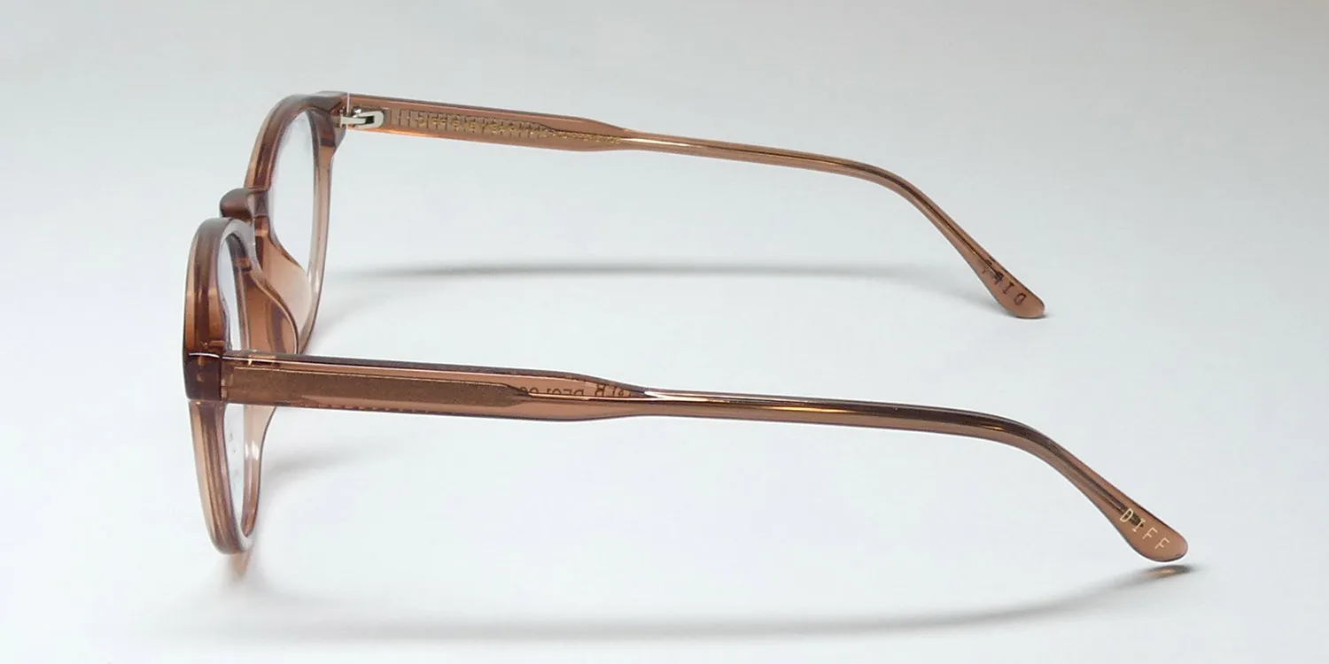 Diff Sawyer Blue Light Lens dbr Eyeglasses Dusk Brown Crystal 47mm Unisex 4