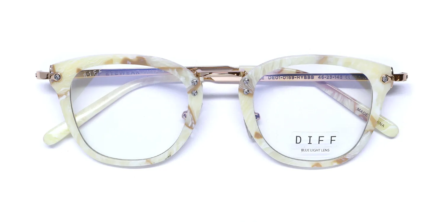 Diff Rue Blue Light Lens hy Eyeglasses Milk 46mm 2