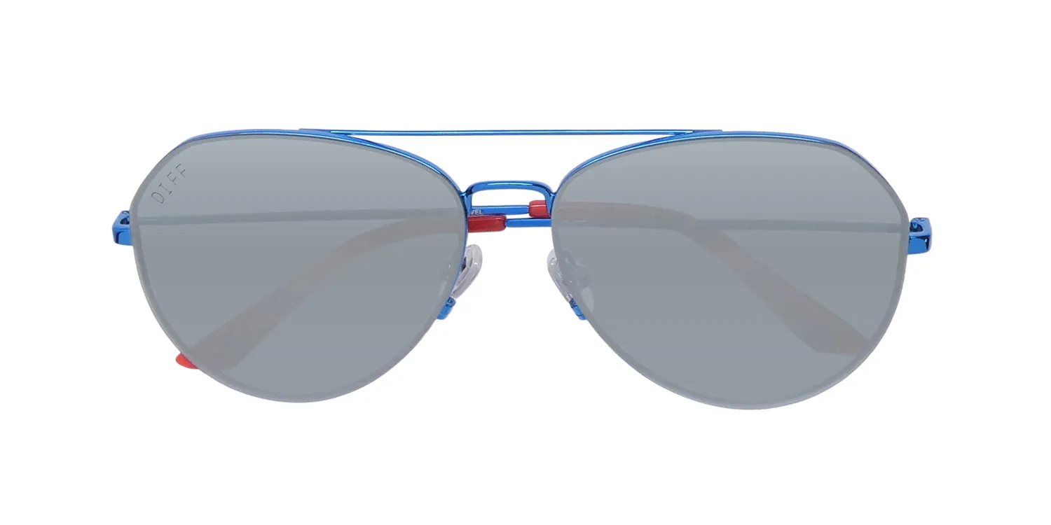 Diff 0476 Captain America 0ble Sunglasses Shiny Blue 61mm 2
