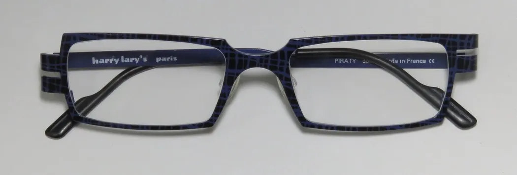 Harry Lary Piraty 589 Eyeglasses Denim Black Pattern 49mm Unisex 2