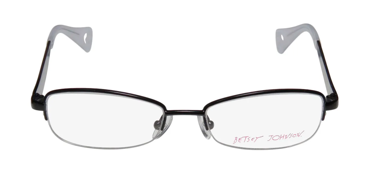Betsey Johnson Boho Boa raven Eyeglasses Black 50mm Unisex 3