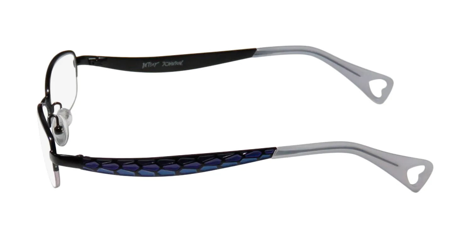 Betsey Johnson Boho Boa raven Eyeglasses Black 50mm Unisex 4