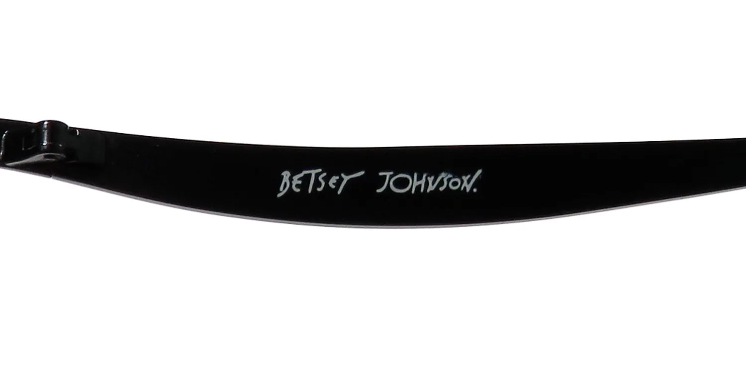 Betsey Johnson Boho Boa raven Eyeglasses Black 50mm Unisex 7