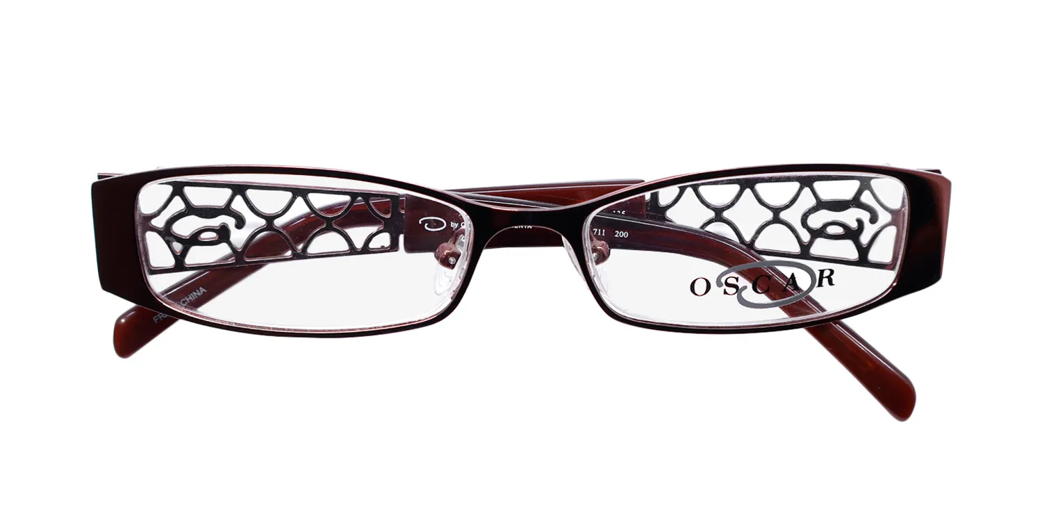 Oscar de la Renta Osl 711 200 Eyeglasses Shiny Dark Brown 51mm 2