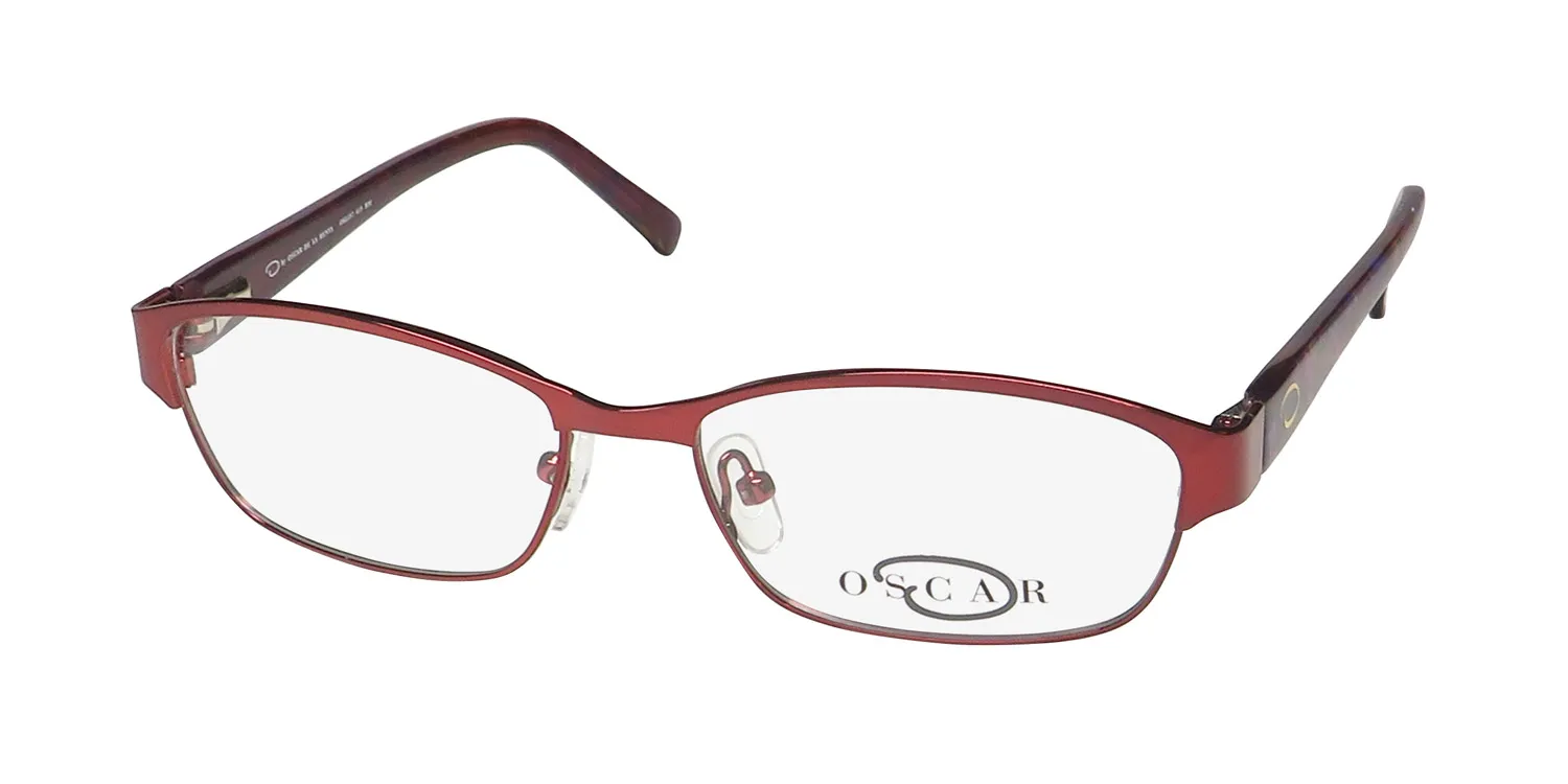 Oscar de la Renta Osl 457 615 Eyeglasses Shiny Dark Red 53mm