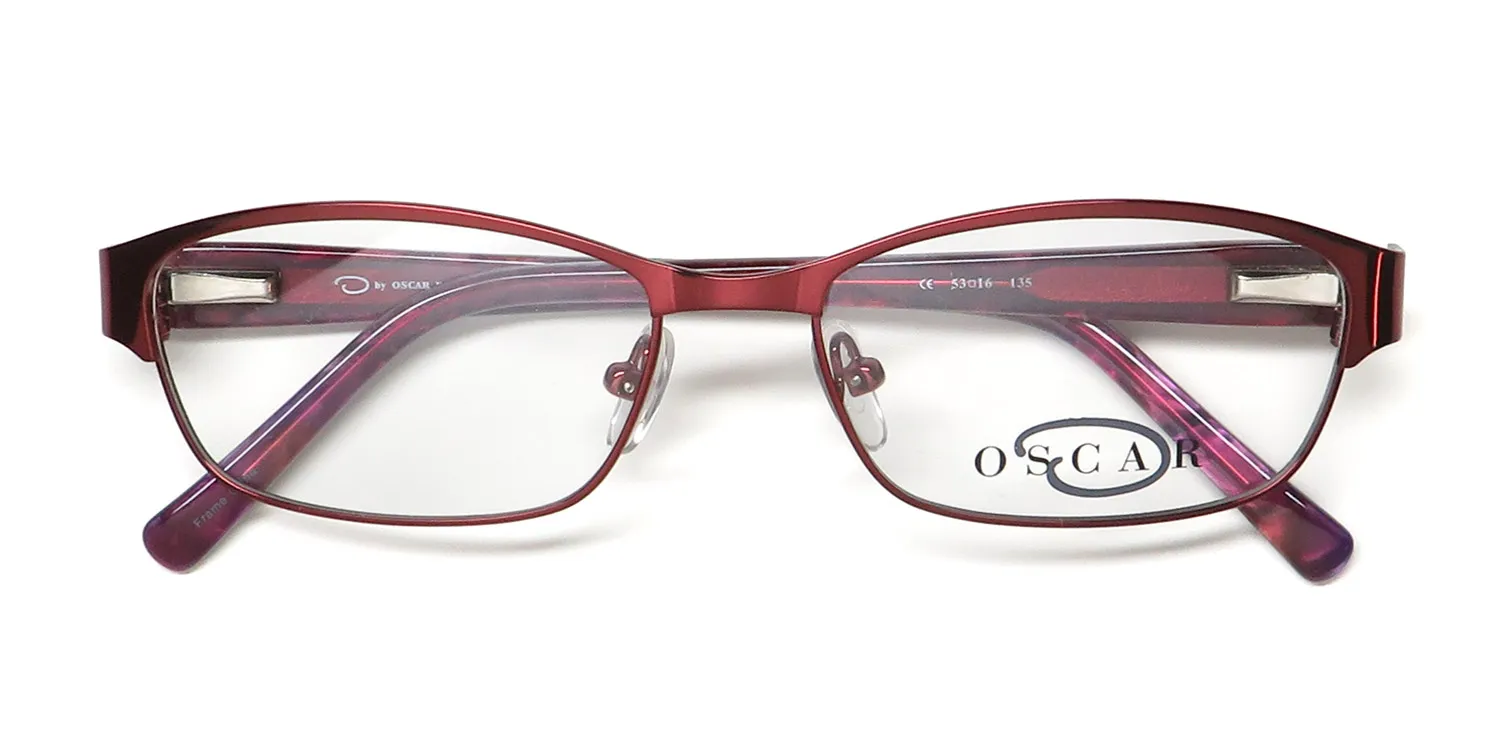 Oscar de la Renta Osl 457 615 Eyeglasses Shiny Dark Red 53mm 2