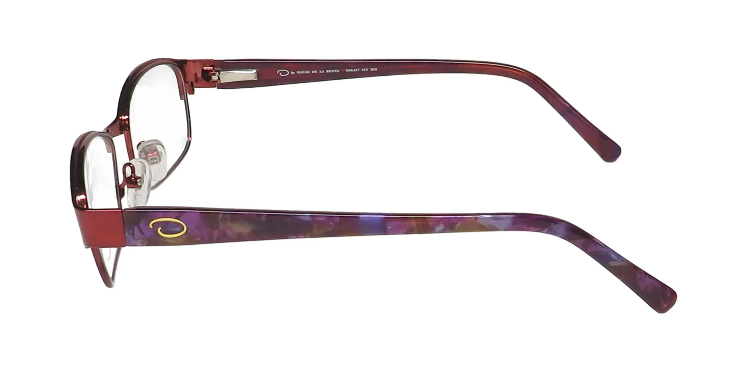 Oscar de la Renta Osl 457 615 Eyeglasses Shiny Dark Red 53mm 4