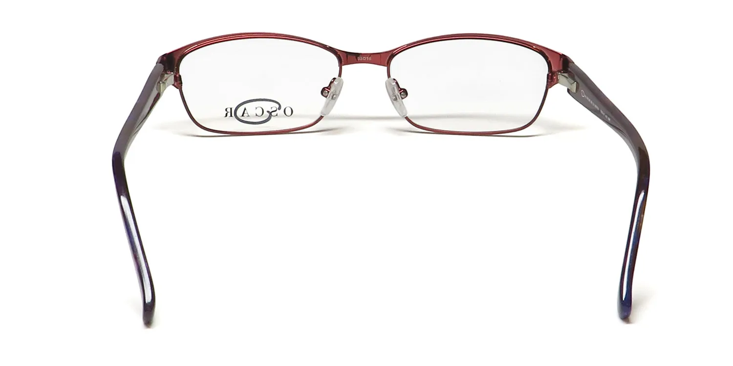 Oscar de la Renta Osl 457 615 Eyeglasses Shiny Dark Red 53mm 5