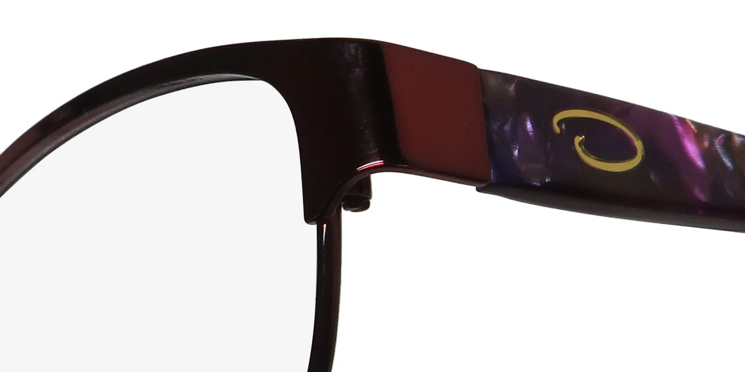Oscar de la Renta Osl 457 615 Eyeglasses Shiny Dark Red 53mm 6