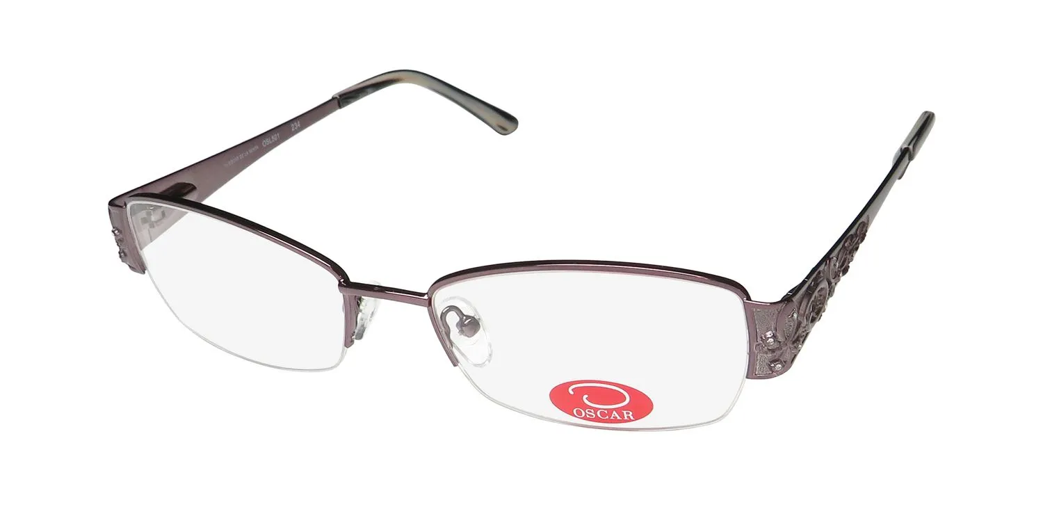 Oscar de la Renta Osl 501 234 Eyeglasses Shiny Dark Brown 53mm