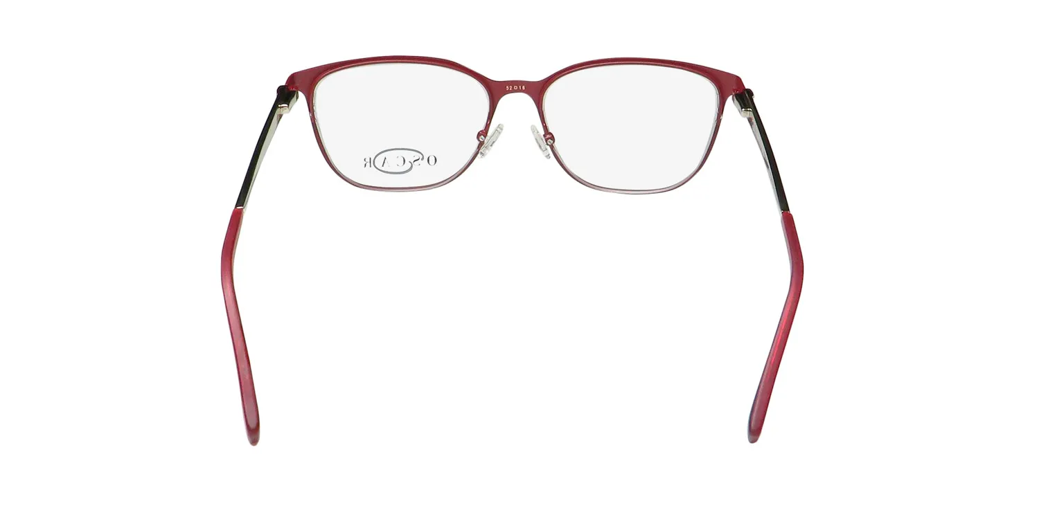 Oscar de la Renta Osl 469 611 Eyeglasses Semi Matte Red 52mm 5