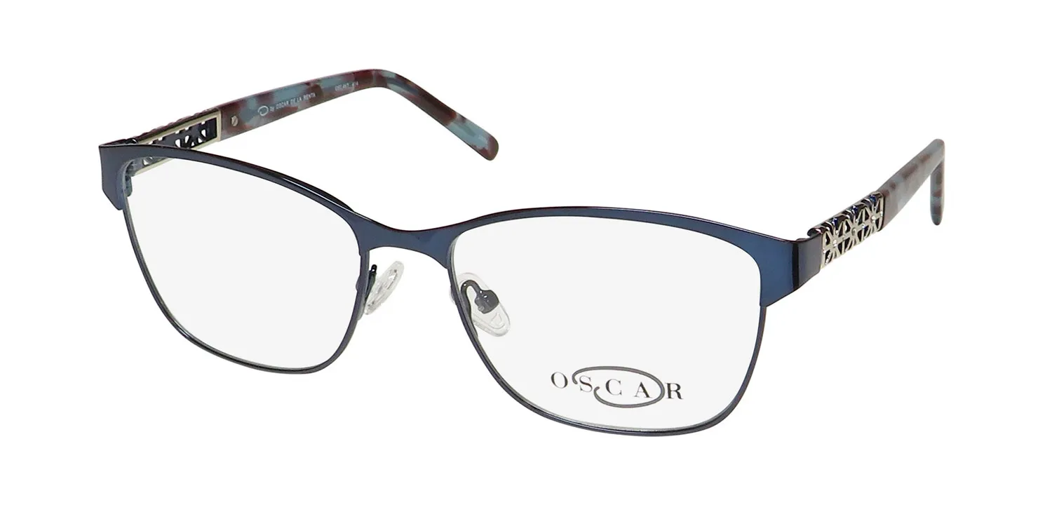 Oscar de la Renta Osl467 414 Eyeglasses Shiny Navy 53mm