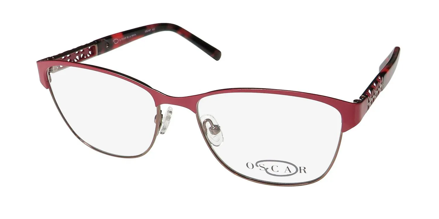 Oscar de la Renta Osl 467 611 Eyeglasses Shiny Red 53mm