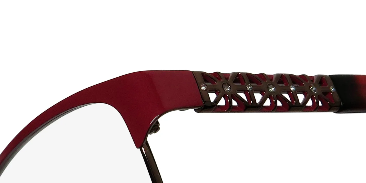 Oscar de la Renta Osl 467 611 Eyeglasses Shiny Red 53mm 6