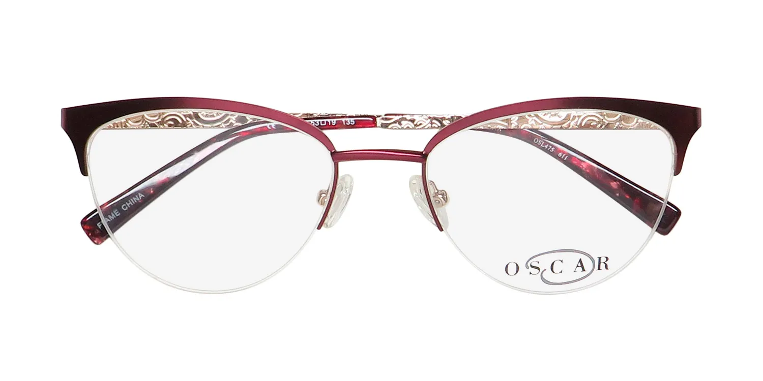 Oscar de la Renta Osl 475 611 Eyeglasses Semi Matte Red 53mm 2