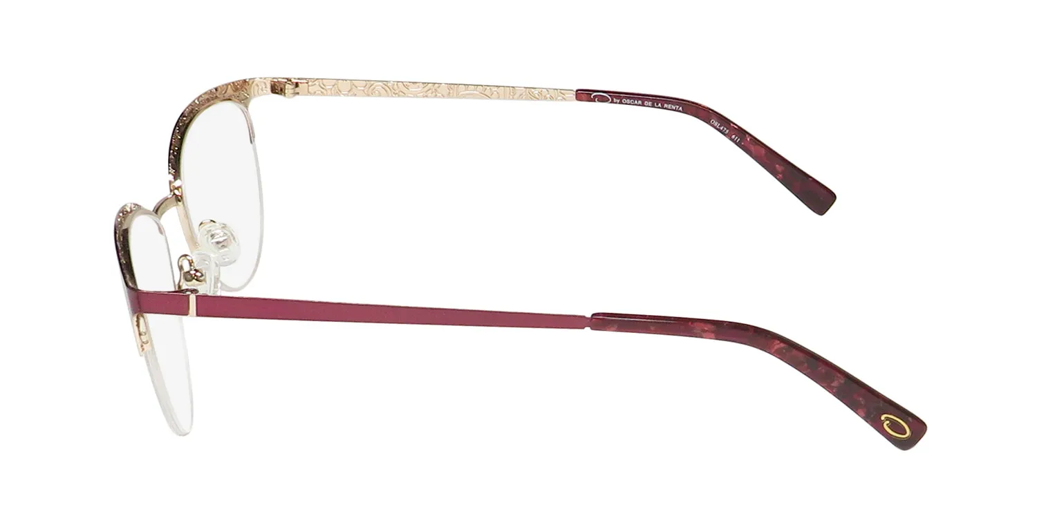 Oscar de la Renta Osl 475 611 Eyeglasses Semi Matte Red 53mm 4
