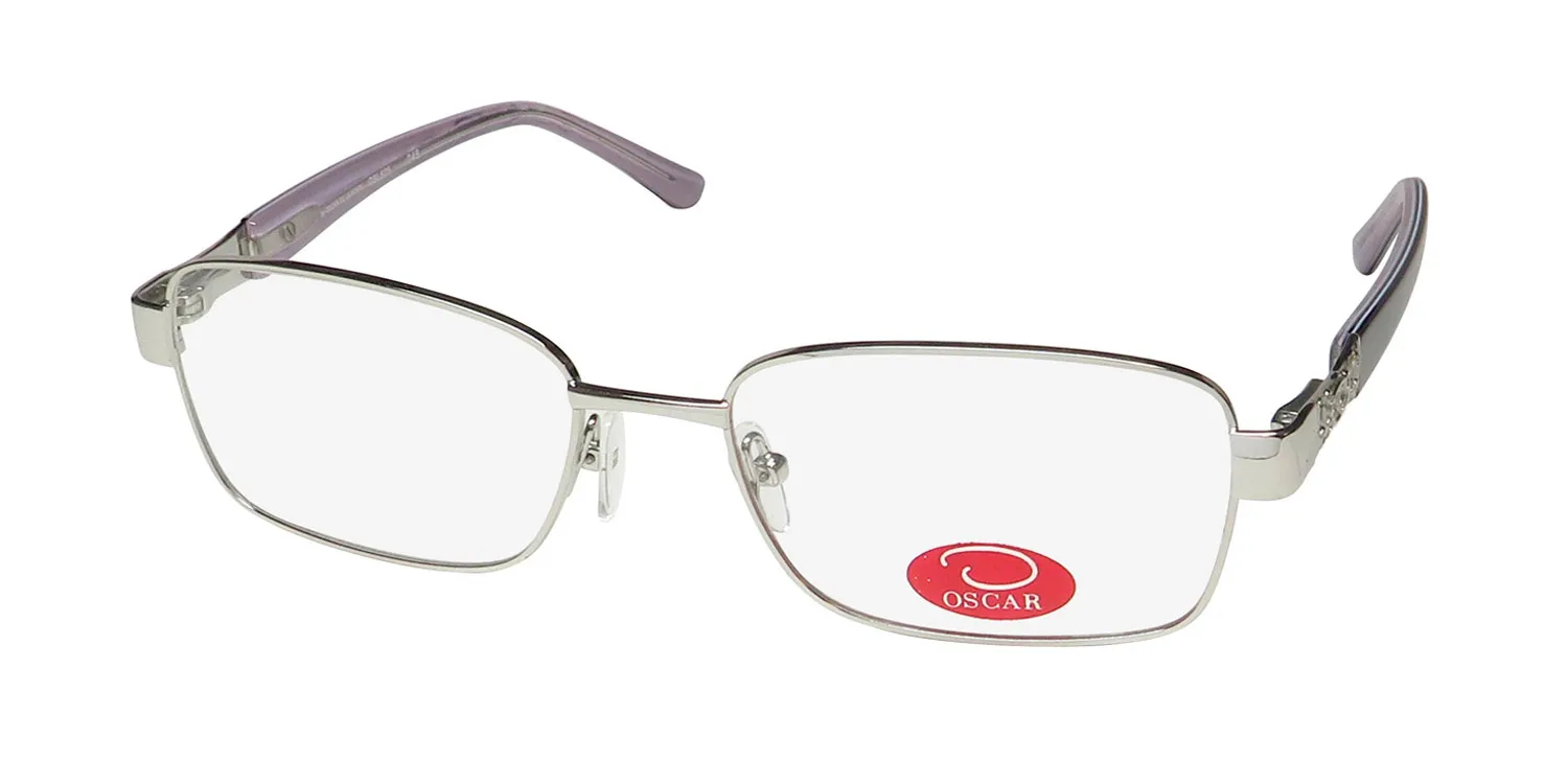 Oscar de la Renta Osl 505 045 Eyeglasses Shiny Silver 53mm