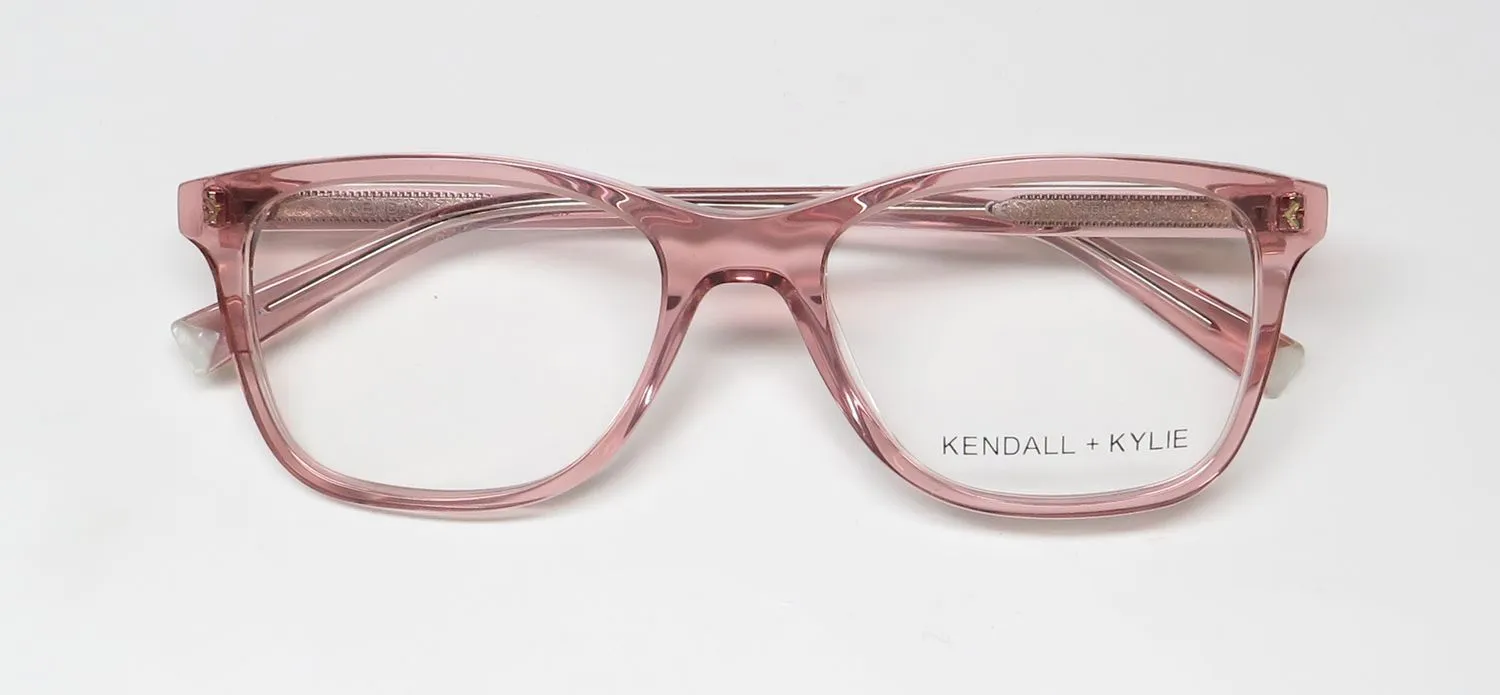 Kendall + Kylie Kko121 Gia 651 Eyeglasses Blush Crystal 53mm 2