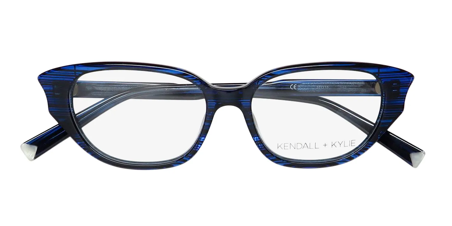 Kendall + Kylie Kko171 Tiana 414 Eyeglasses Striped Blue 51mm 2