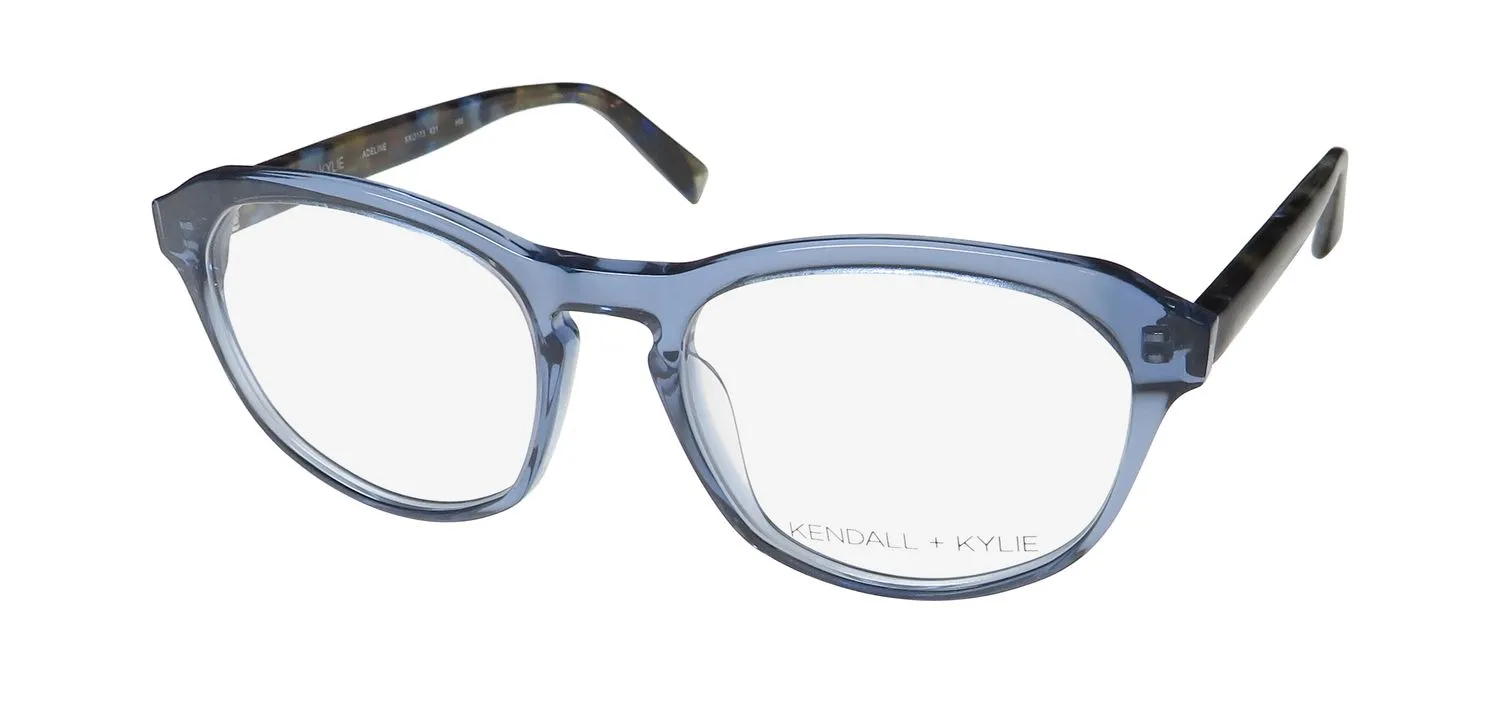 Kendall + Kylie Kko173 Adeline 421 Eyeglasses Crystal Slate Blue 52mm