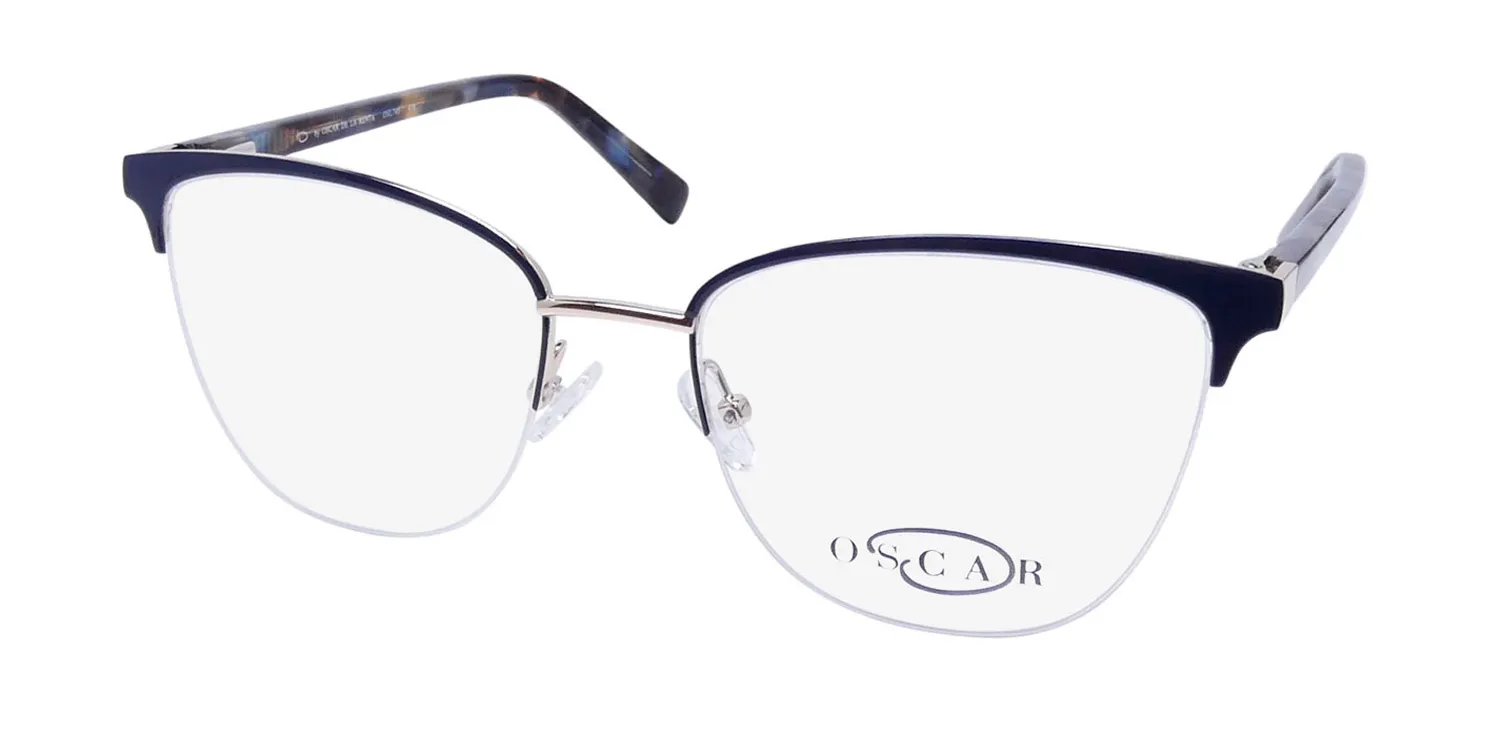 Oscar de la Renta Osl 745 414 Eyeglasses Shiny Navy 53mm