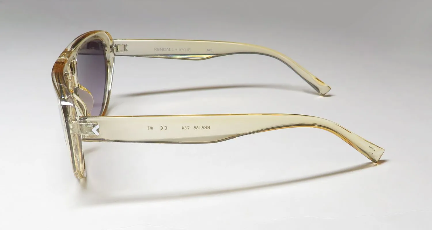 Kendall + Kylie Kk5135 Jae 734 Sunglasses Golden Wheat Crystal 0mm Unisex 4
