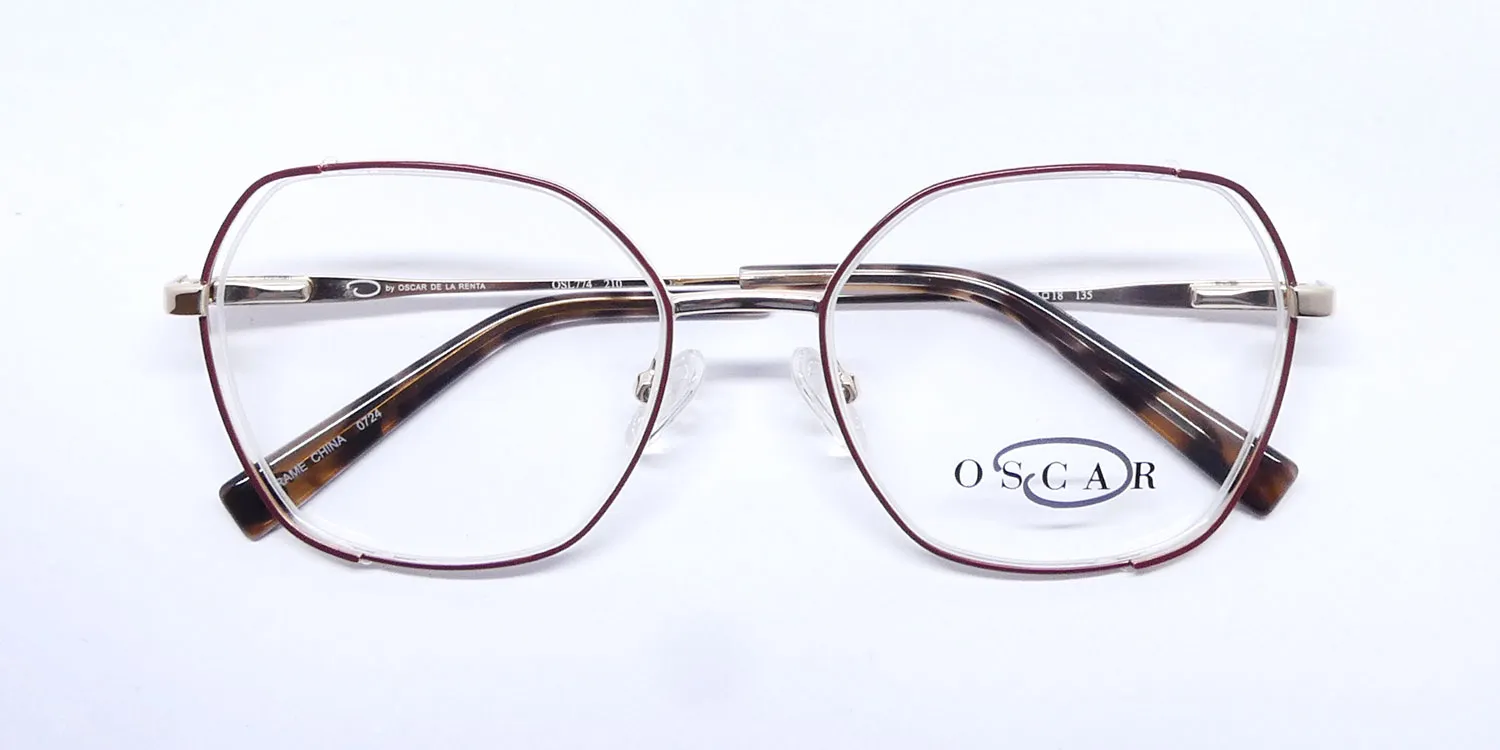 Oscar de la Renta Osl 774 210 Eyeglasses Shiny Brown 52mm 2
