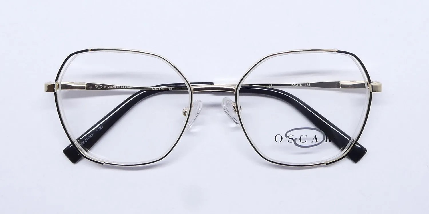 Oscar de la Renta Osl 774 718 Eyeglasses Shiny Light Gold 52mm 2