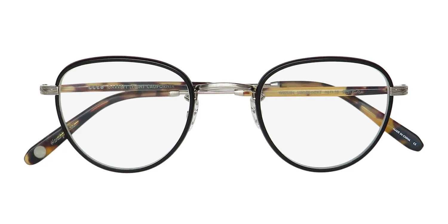 Garrett Leight Wiltern Blue Light Technology mbk-bs-mdkt Eyeglasses Matte Black 46mm Unisex 2