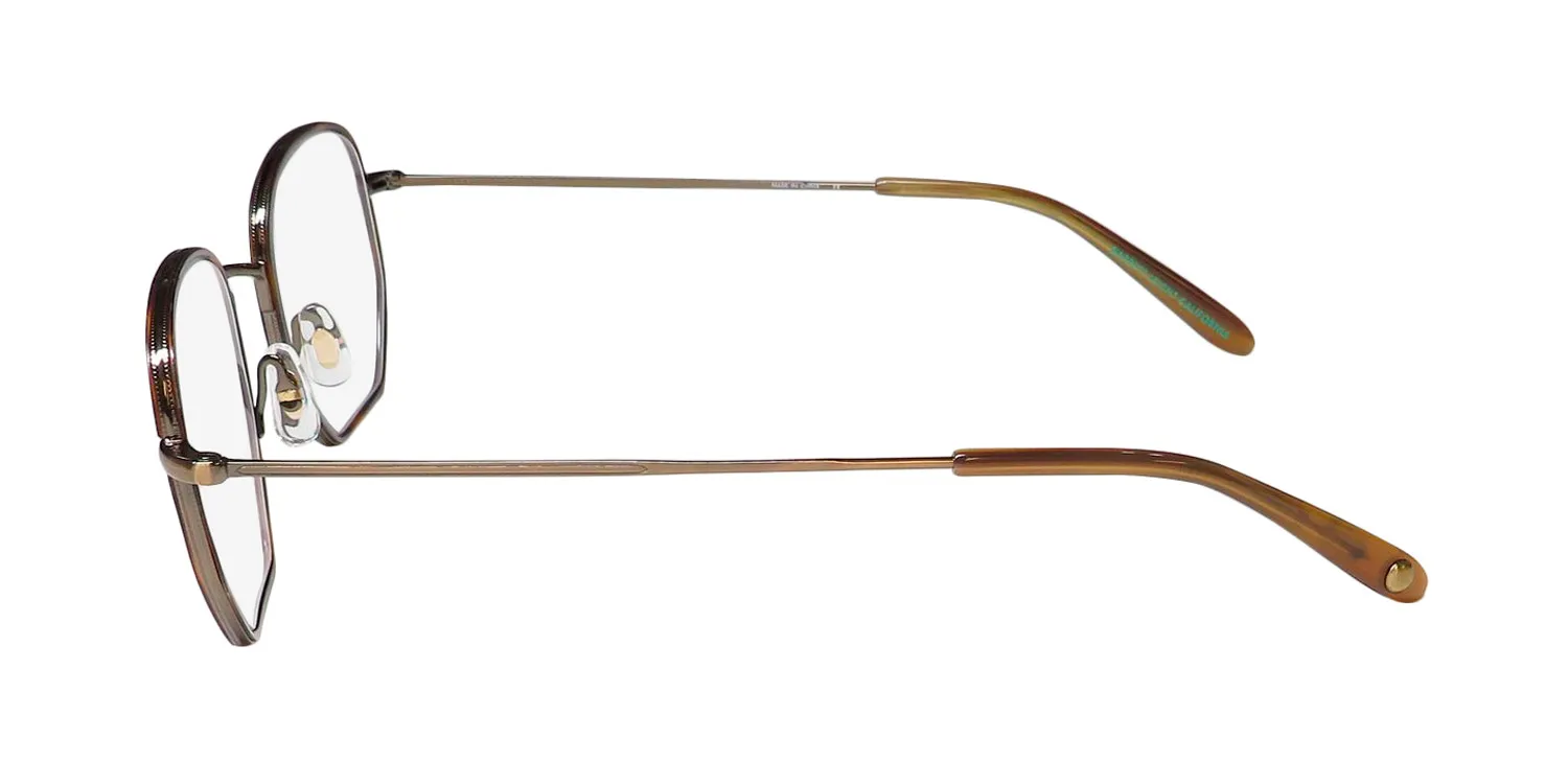 Garrett Leight Woodlawn Blue Light Technology mgt-g-bto Eyeglasses Marigold Tortoise 47mm Unisex 4