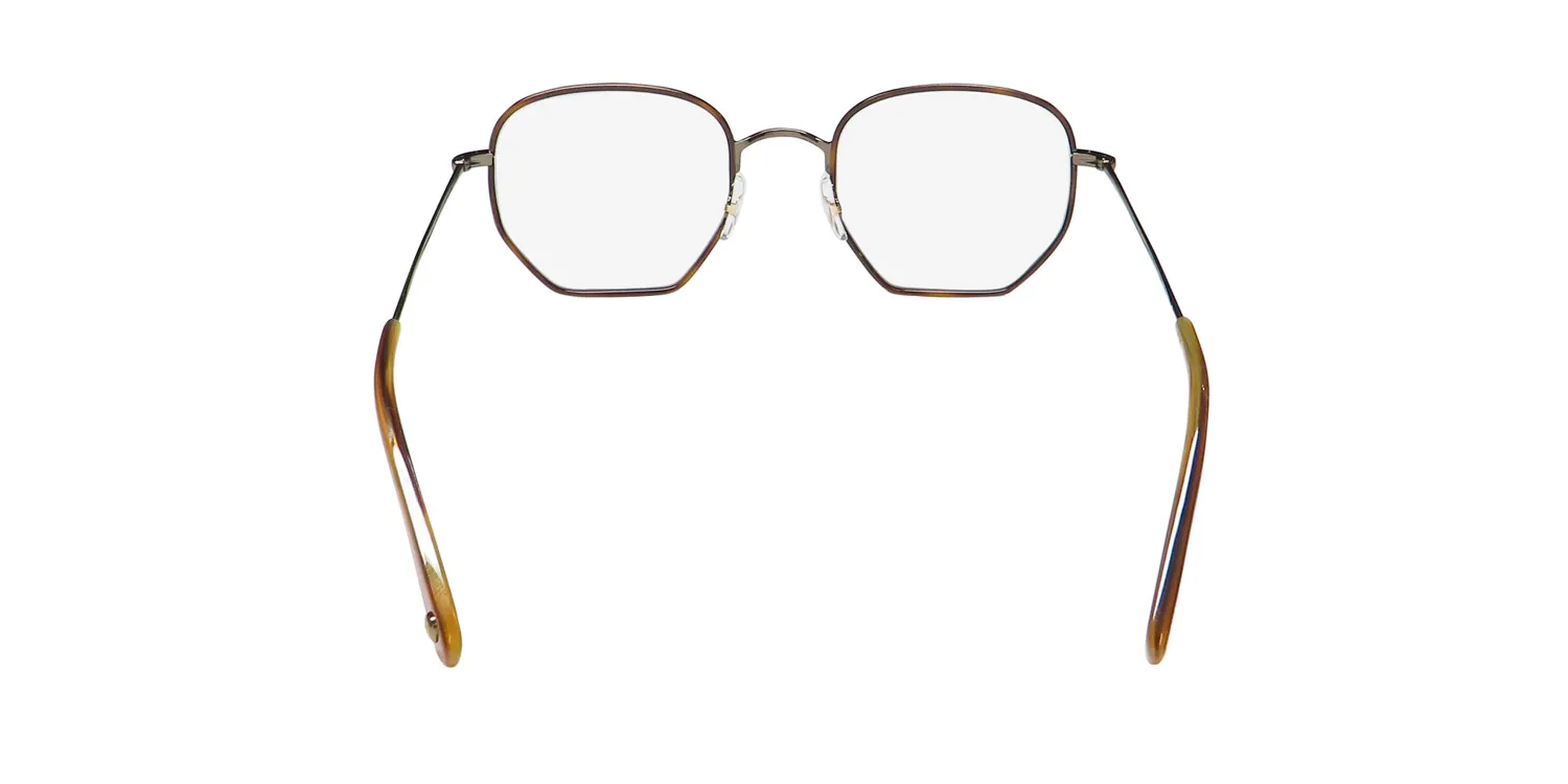 Garrett Leight Woodlawn Blue Light Technology mgt-g-bto Eyeglasses Marigold Tortoise 47mm Unisex 5