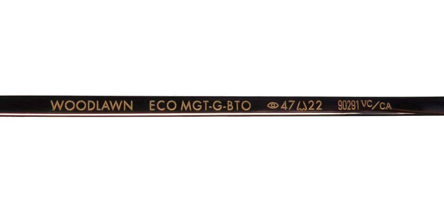 Garrett Leight Woodlawn Blue Light Technology mgt-g-bto Eyeglasses Marigold Tortoise 47mm Unisex 8