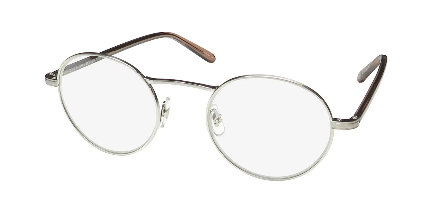 Garrett Leight Penmar Blue Light Technology bs-der Eyeglasses Brushed Silver 48mm
