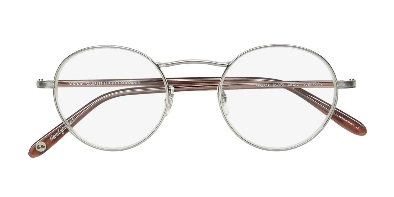 Garrett Leight Penmar Blue Light Technology bs-der Eyeglasses Brushed Silver 48mm 2