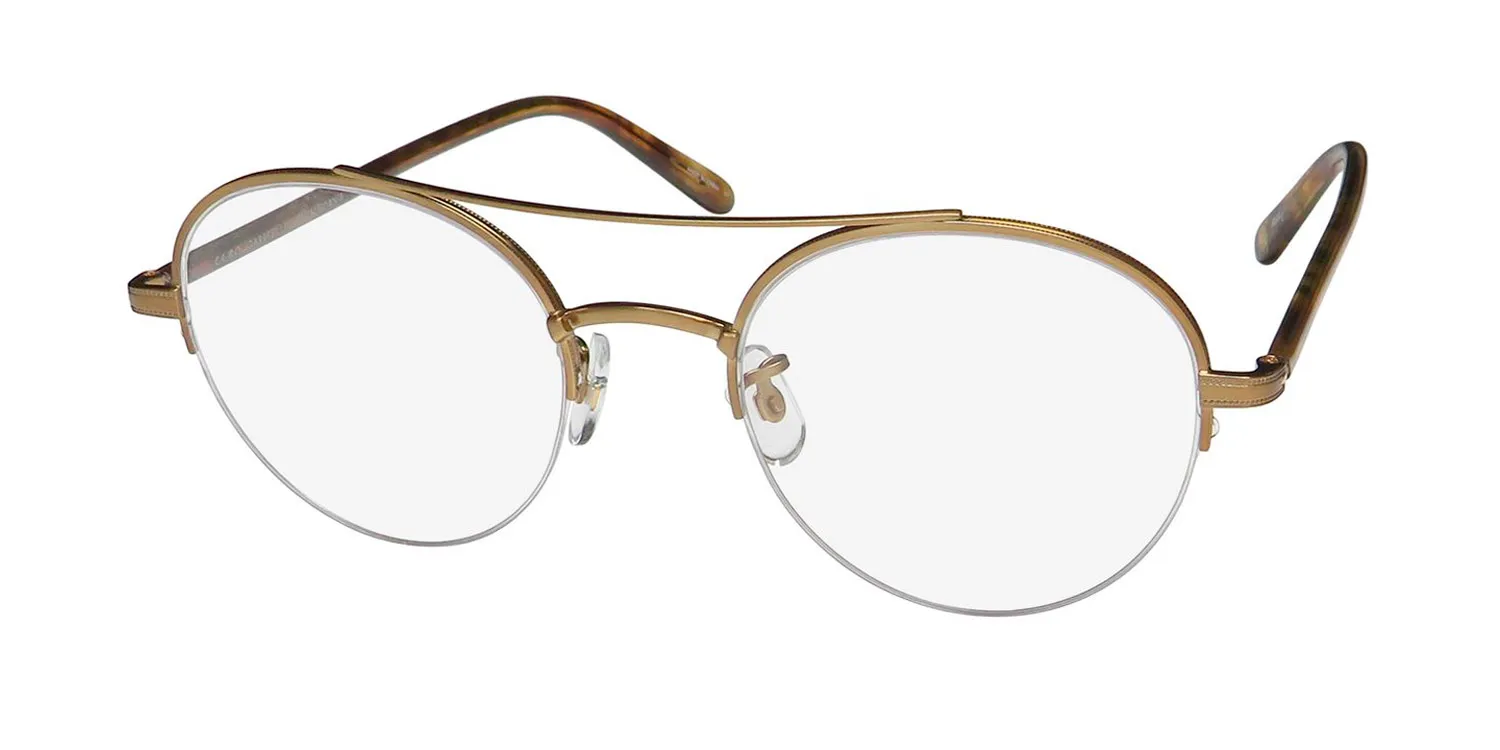 Garrett Leight Manchester Blue Light Technology bg-fet Eyeglasses Brushed Gold 48mm Unisex