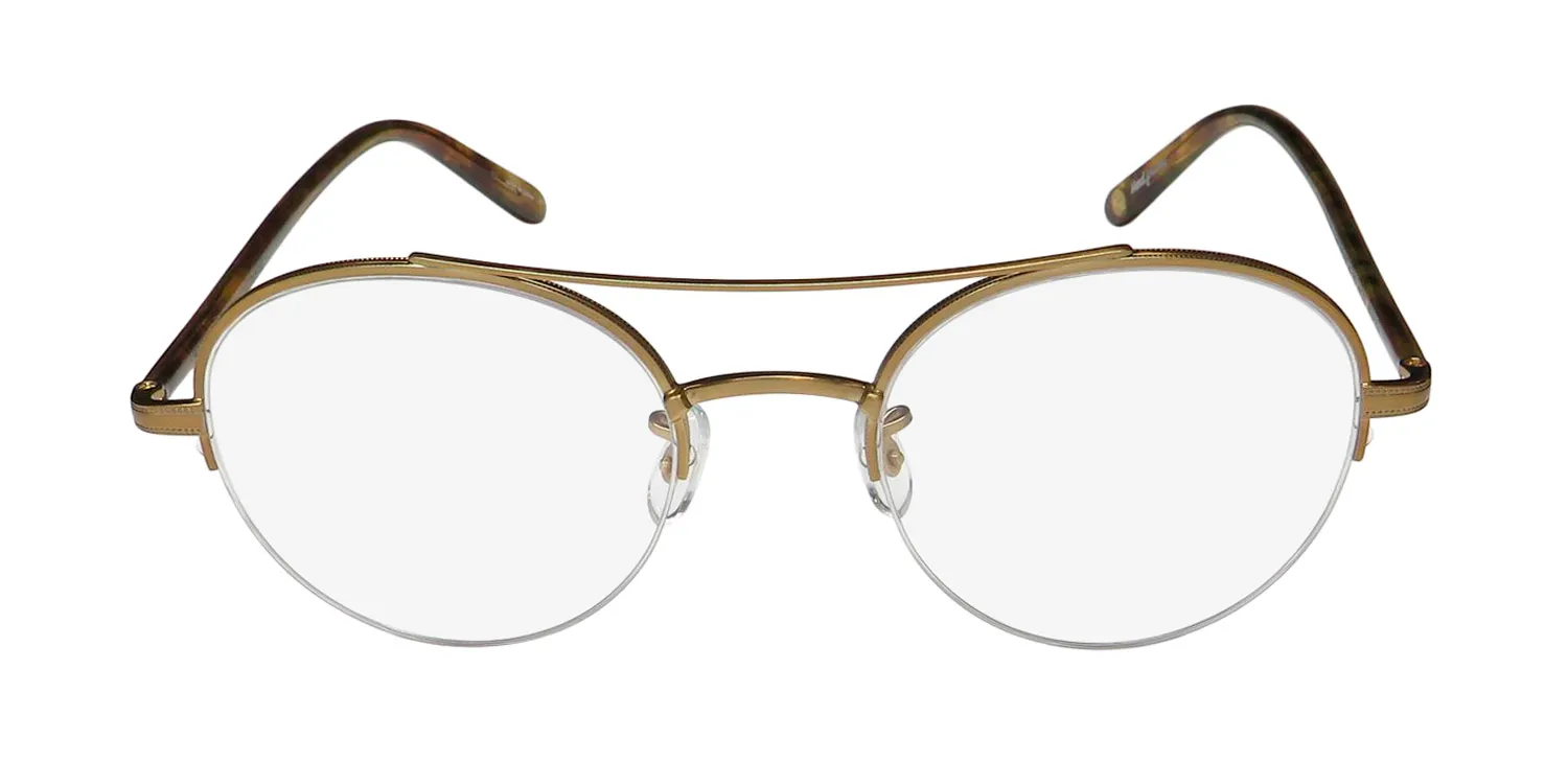 Garrett Leight Manchester Blue Light Technology bg-fet Eyeglasses Brushed Gold 48mm Unisex 3