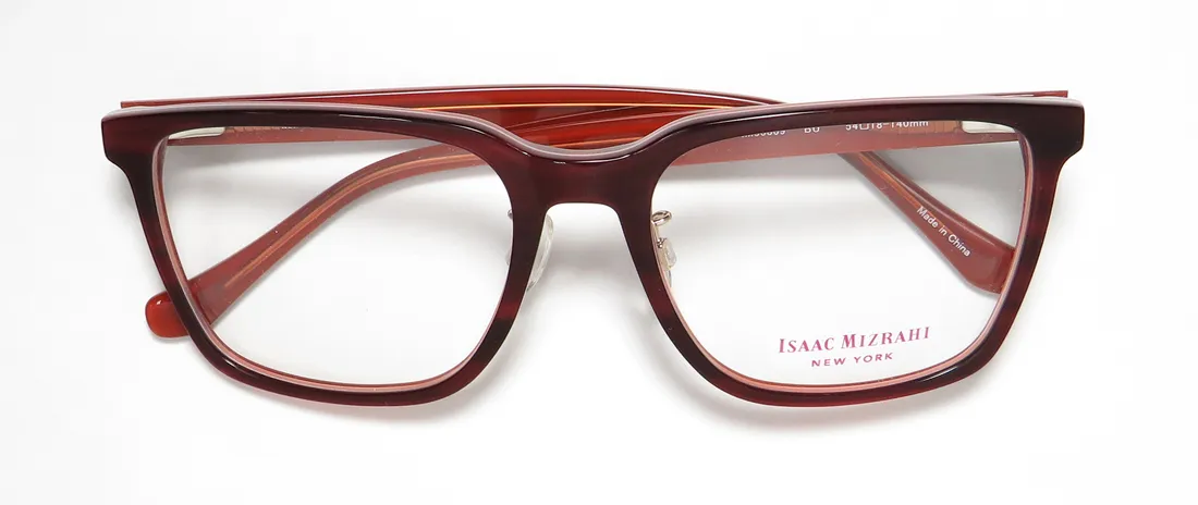 Isaac Mizrahi 30009 bu Eyeglasses Burgundy 54mm 2