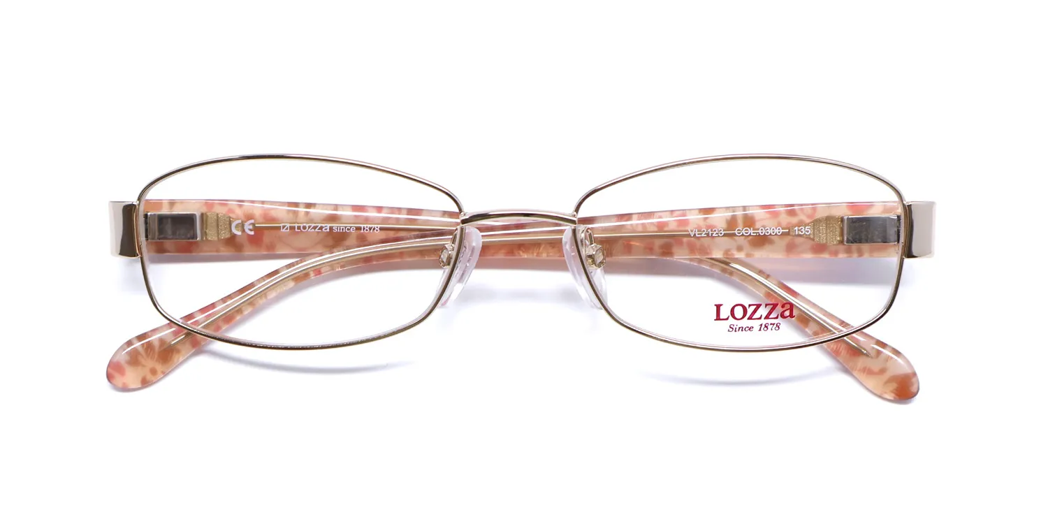 Lozza Vl2123 0300 Eyeglasses Gold 52mm 2
